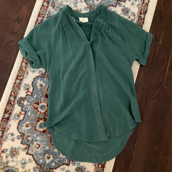 Anthropologie Juni silk blouse xs petite - Picture 2 of 9